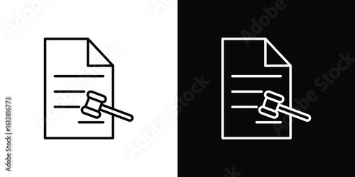 Corporative law icon in line shapes, thin line design vector illustration