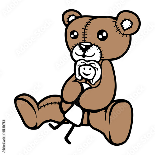 Teddy Bear Cuddling Little Girl Giant Big Toy
