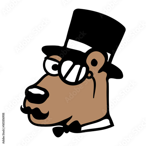 Bear Sir Gentleman Mr. rich Monocle Glasses Top Hat