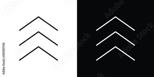 Chevrons icon in line shapes, thin line design vector illustration