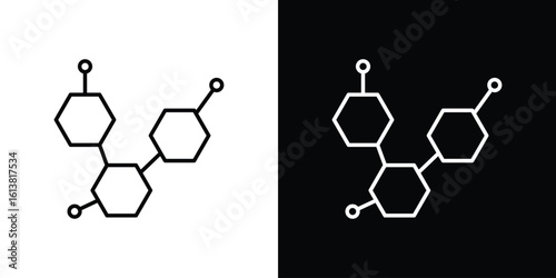 Chemical content icon in line shapes, thin line design vector illustration