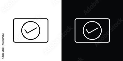 Check Square icon in line shapes, thin line design vector illustration