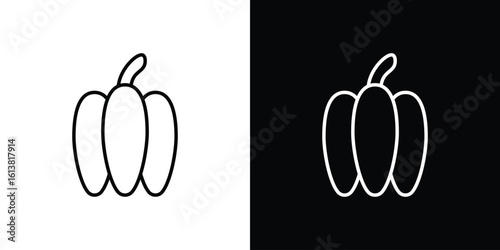 Capsicum icon in line shapes, thin line design vector illustration