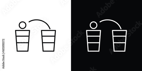 Beer pong icon in line shapes, thin line design vector illustration