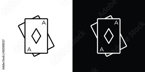 Baccarat icon in line shapes, thin line design vector illustration