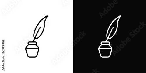 Author signs in line shapes, thin line design vector illustration