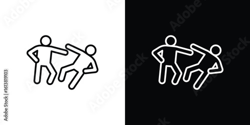Assault icon in line shapes, thin line design vector illustration