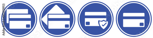 Finance and credit card icons. Payment, purchase, and online banking symbol set in vector style.
