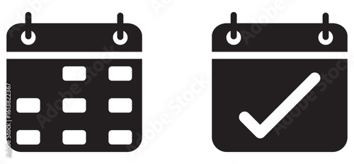 Calendar and Schedule Icon Set – Vector Symbols for Planner, Appointment, and Monthly Events