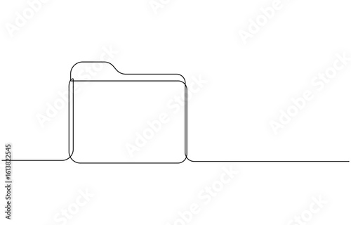 Minimalist Line Art of a File Folder, Outline documents background icon, One line drawing illustration of document