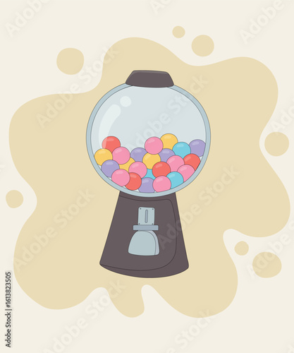 Flat Design Illustration with Candy Mashine