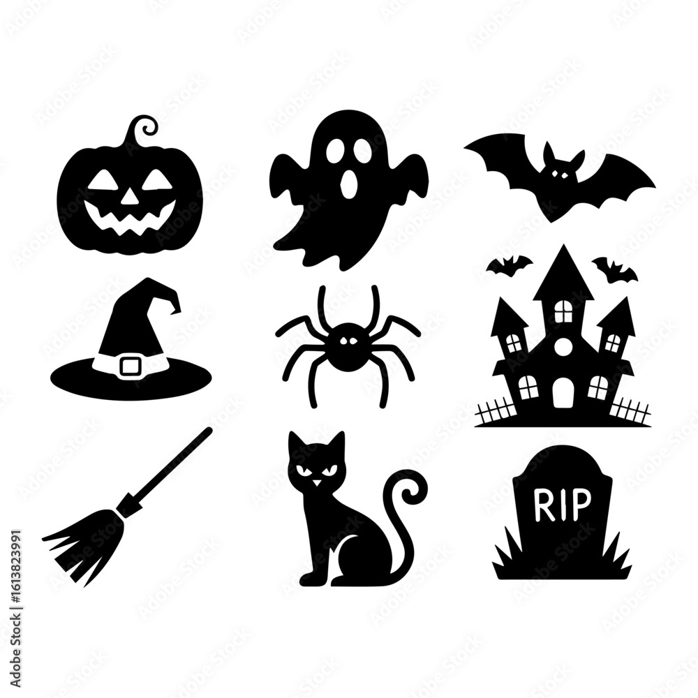 Obraz premium set of halloween icons