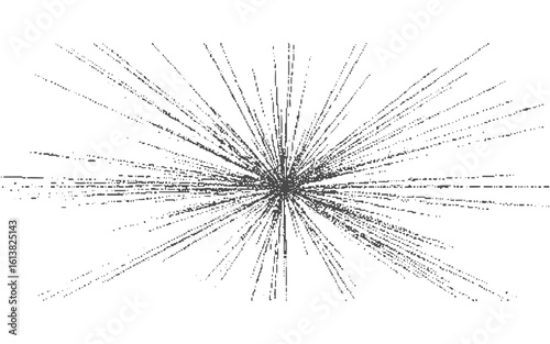 Black abstract starburst explosion splatter grunge texture white.Circular starburst explosion texture. Distressed uneven grunge background.