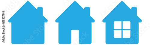 Modern Vector House Icons – Roof, Shelter, Apartment, and Building Elements