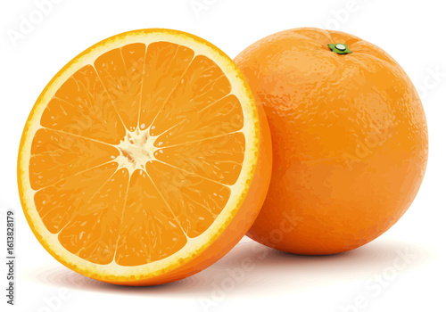 Fresh Orange Halves Close-Up – Juicy Ripe Citrus Fruit Image, Vitamin C Boost, Healthy Snack, Organic Orange Slice Photo for Nutrition and Wellness

