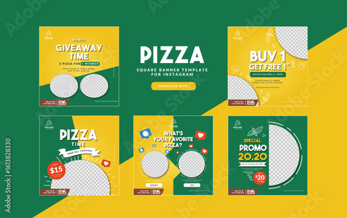 Pizza square banner template for Instagram