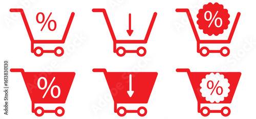 Modern Vector Icons of Shopping, Checkout, and Digital Store Concepts