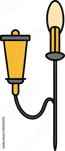 minimalist wall sconce vector illustration on transparent background
