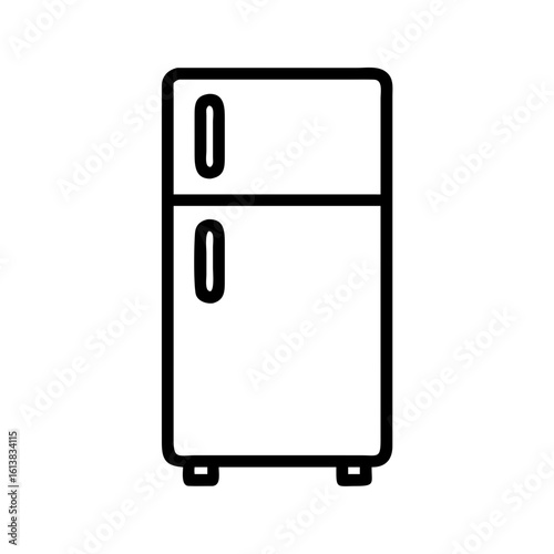 Double-door refrigerator icon on a white background for kitchen appliance concept
