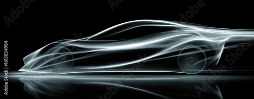 Abstract, light-based sports car design