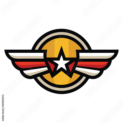 pilot wings badge on white background
