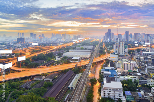 Bangkok Expressway and Highway top view, Thailand