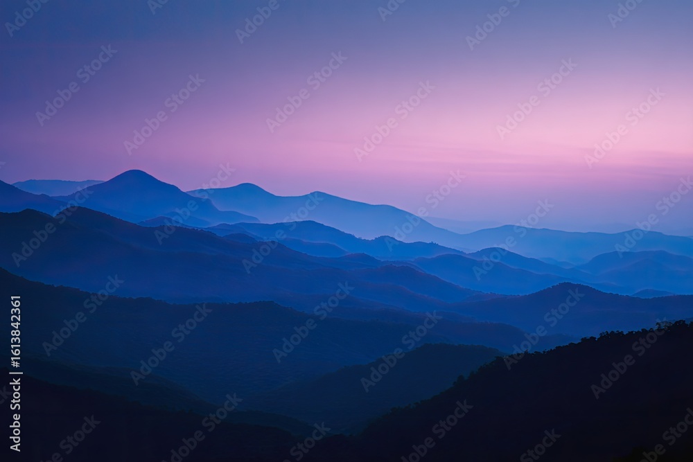 Fototapeta premium Misty mountain range at dawn (3)