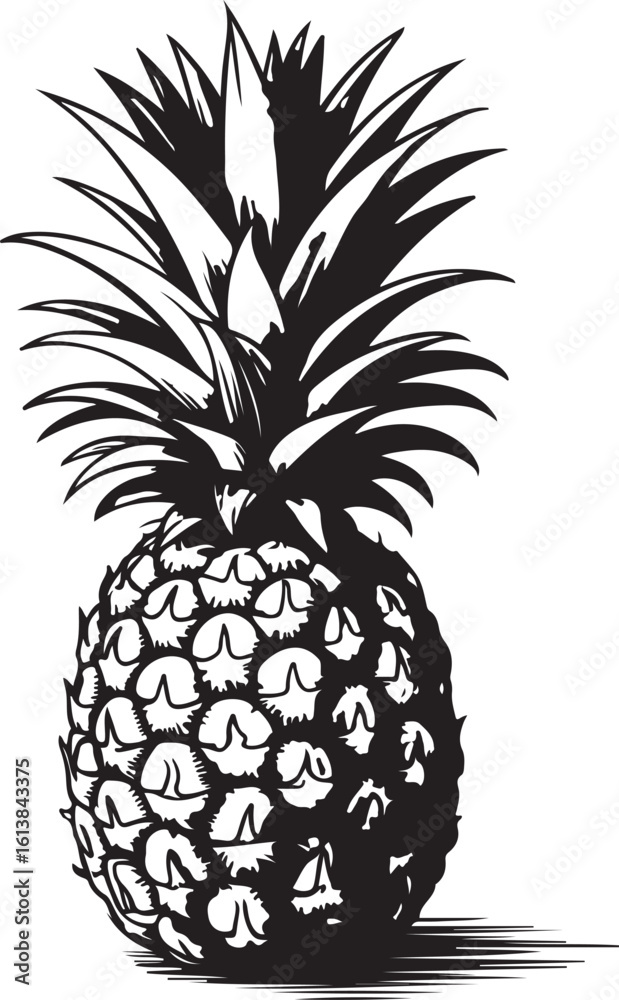 Obraz premium Colorful Botanical Pineapple – Hand Sketch with Natural Details