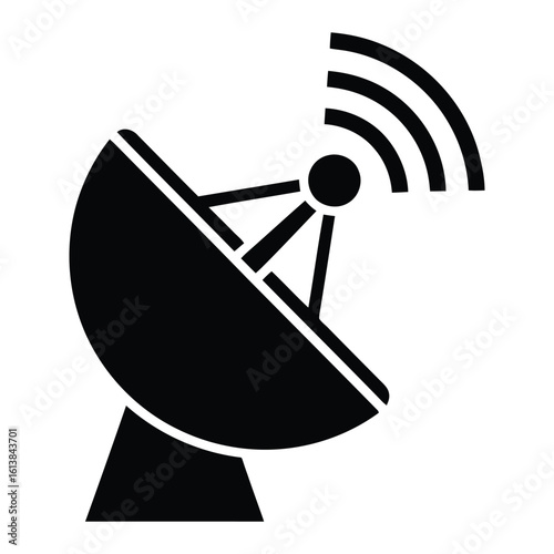 Satellite dish communication signal icon vector