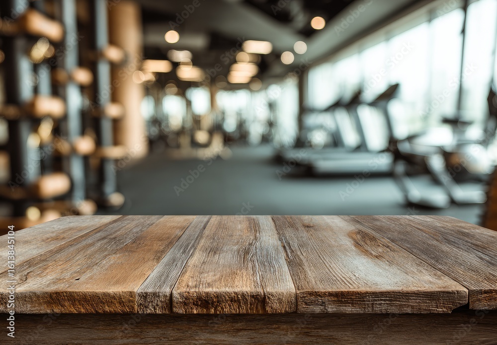 Wooden table in a gym (1)