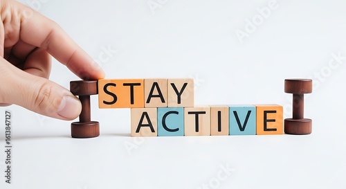 Stay Active Word Blocks with Dumbbell