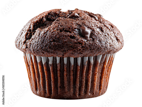 Chocolate Muffin on white background 