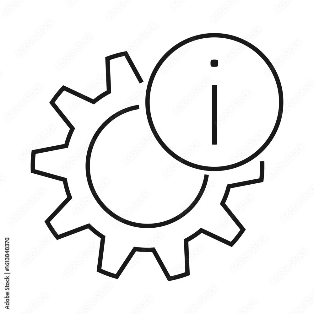 Obraz premium Hand hold gear line icon. Customer relationship management concept vector illustration