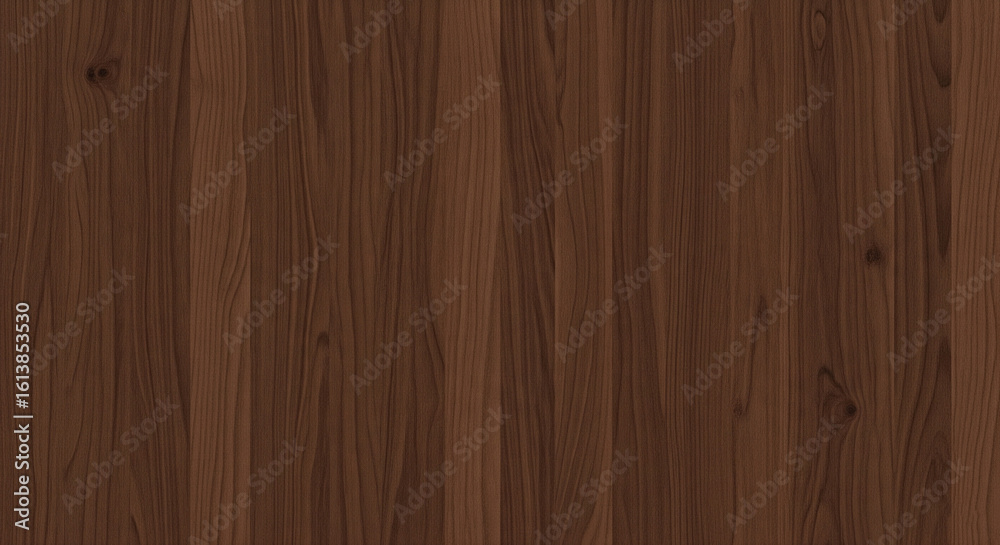 Fototapeta premium Seamless Dark Brown Wood Texture with Vertical Grain and Matte Finish.