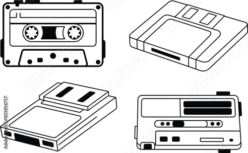Collection of Vintage Audio and Data Media cassette tape