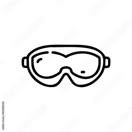Outline diving goggles on swimming mask