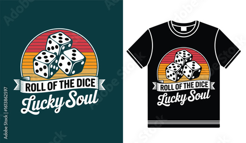 Game Night Essentials, Stylish Dice Illustrations
