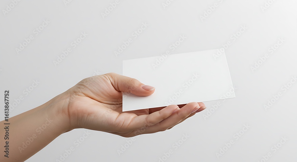 Obraz premium Card in Hand, White Background