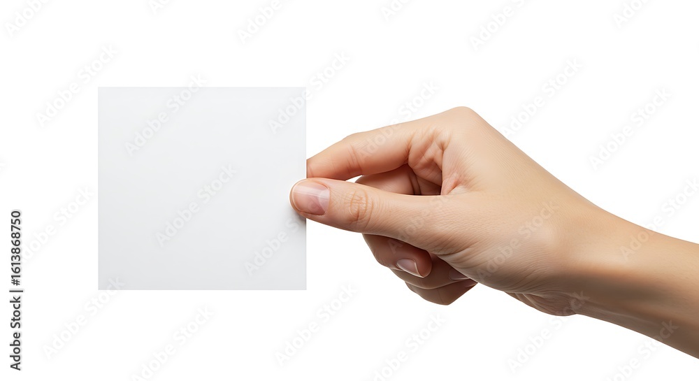 Hand Holding Square Paper Hand Holding Square Paper
