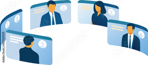 Cuadro en lienzo social network concept business people illustation