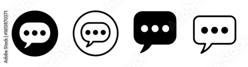 speech bubble chat icon for message, app and communication ui