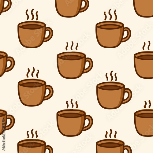 Hot Chocolate Cup Pattern Cozy Winter Drink Seamless Background