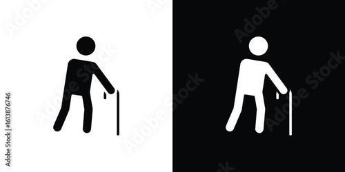 Walking stick icon. graphic design vector symbols pack