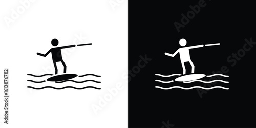 Wakeboarding icon. graphic design vector symbols pack