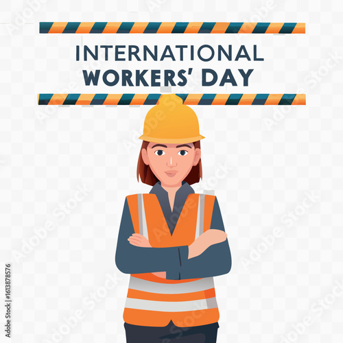 A determined construction worker in a safety helmet oversees the job, symbolizing the industry's dedication to building success