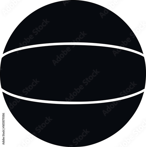 black basketball vector icon