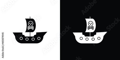 Pirate ship icon. graphic design vector symbols pack