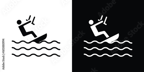 Kitesurf sign icon. graphic design vector symbols pack