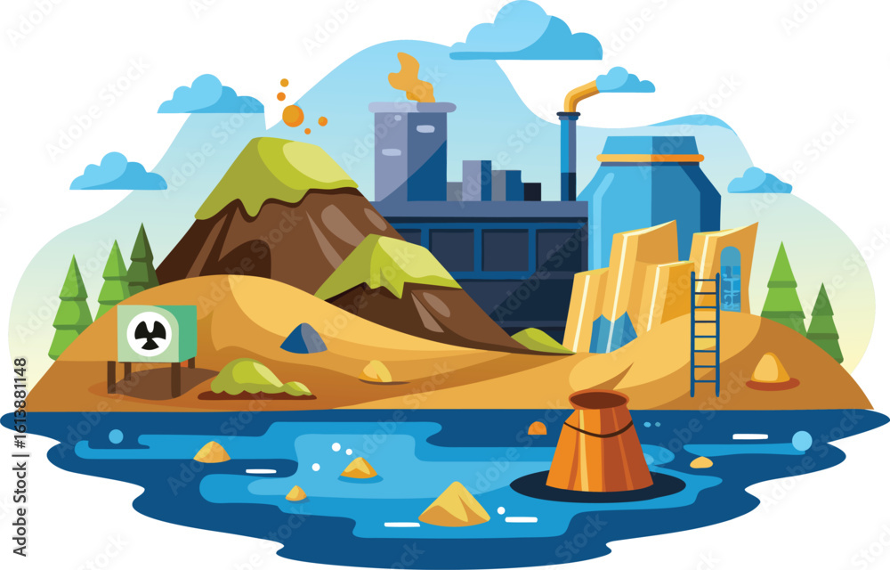 Fototapeta premium vector illustration of a city polution design