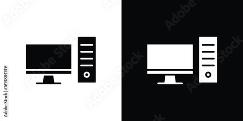 Desktop computer icon. graphic design vector symbols pack